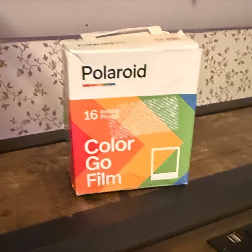 Polaroid White Camera with Rainbow Accent